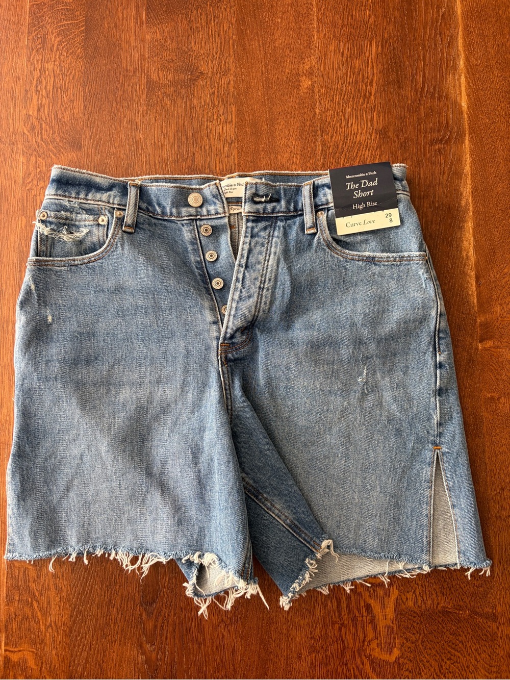 Abercrombie & Fitch The Dad High Rise Denim Shorts - curve love - 29/8